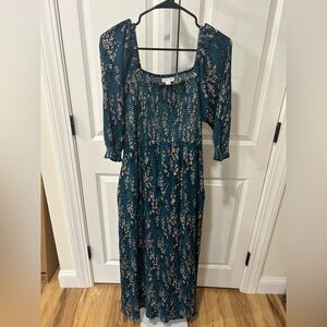 Garnet Hill Floral Long Sleeve Dress